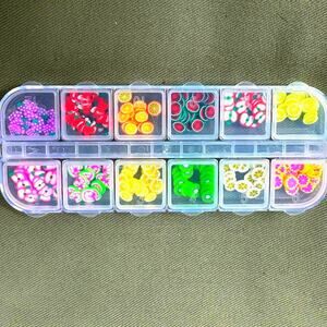 Nail Art Fruit 3D Slices & Silver/Gold 3D Shapes